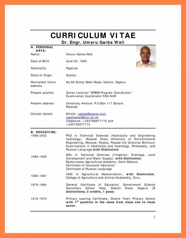 CV Template Format for all Jobs In Nigeria